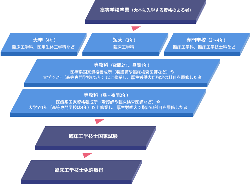 図：臨床工学技士になるためには